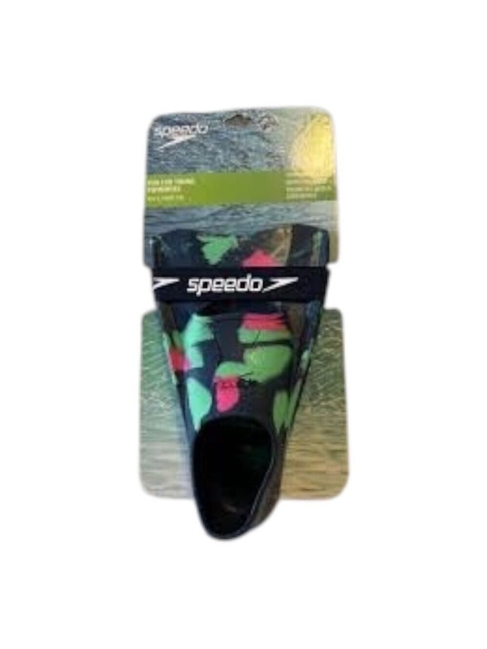 Speedo Kids Swim Fins Size S (9-10) Black Green